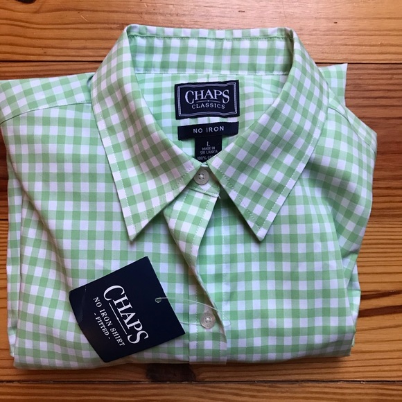 Chaps Classic No Iron Gingham Button Down, NWT, L - Picture 10 of 13